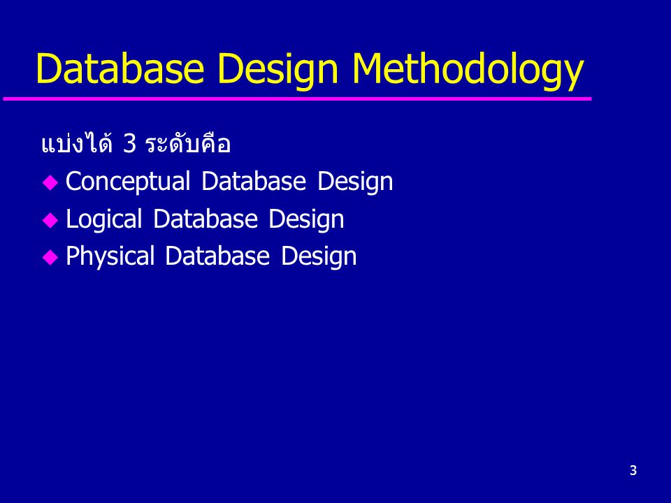 Database Design Methodology