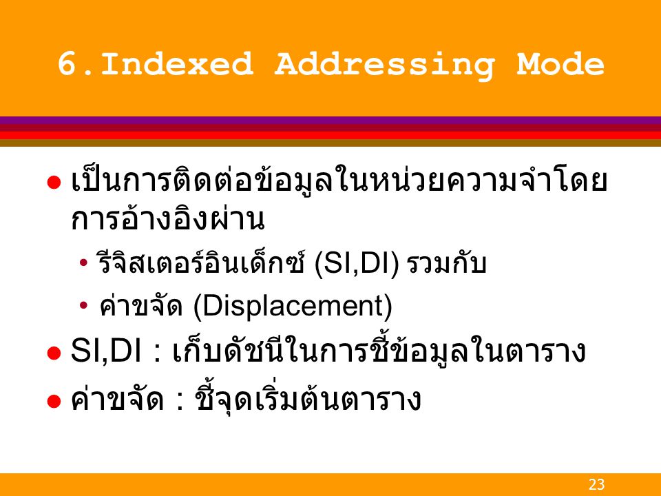 6.Indexed Addressing Mode