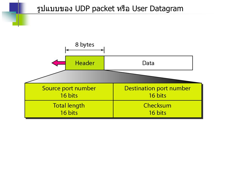 รูปแบบของ UDP packet หรือ User Datagram
