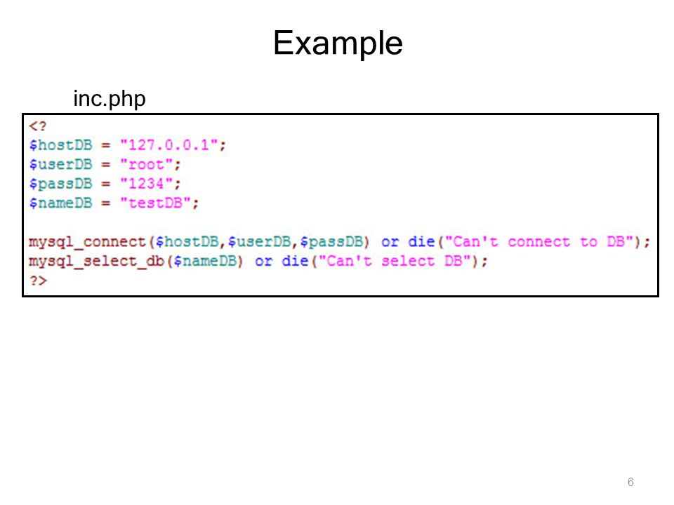 Example inc.php