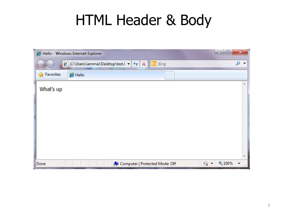 HTML Header & Body