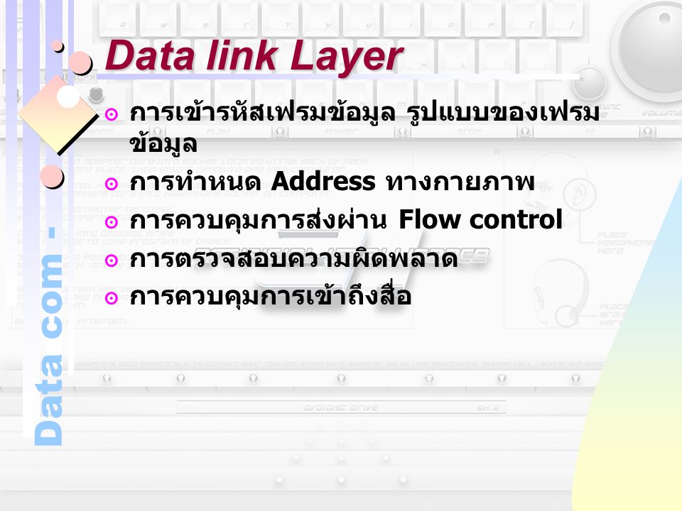 Data link Layer การเข้ารหัสเฟรมข้อมูล รูปแบบของเฟรมข้อมูล