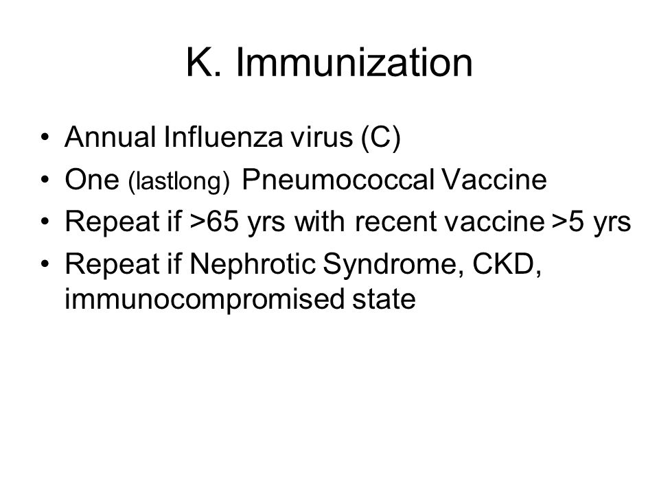 K. Immunization Annual Influenza virus (C)