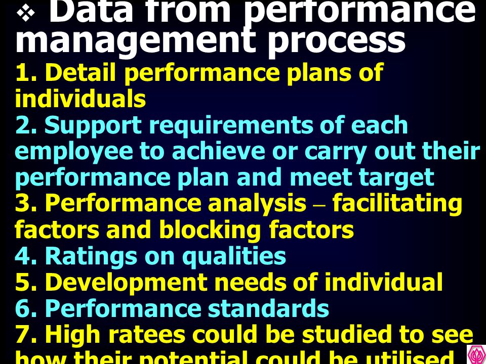 Data from performance management process