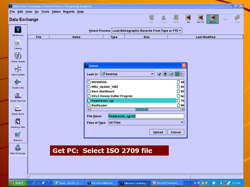 Get PC: Select ISO 2709 file