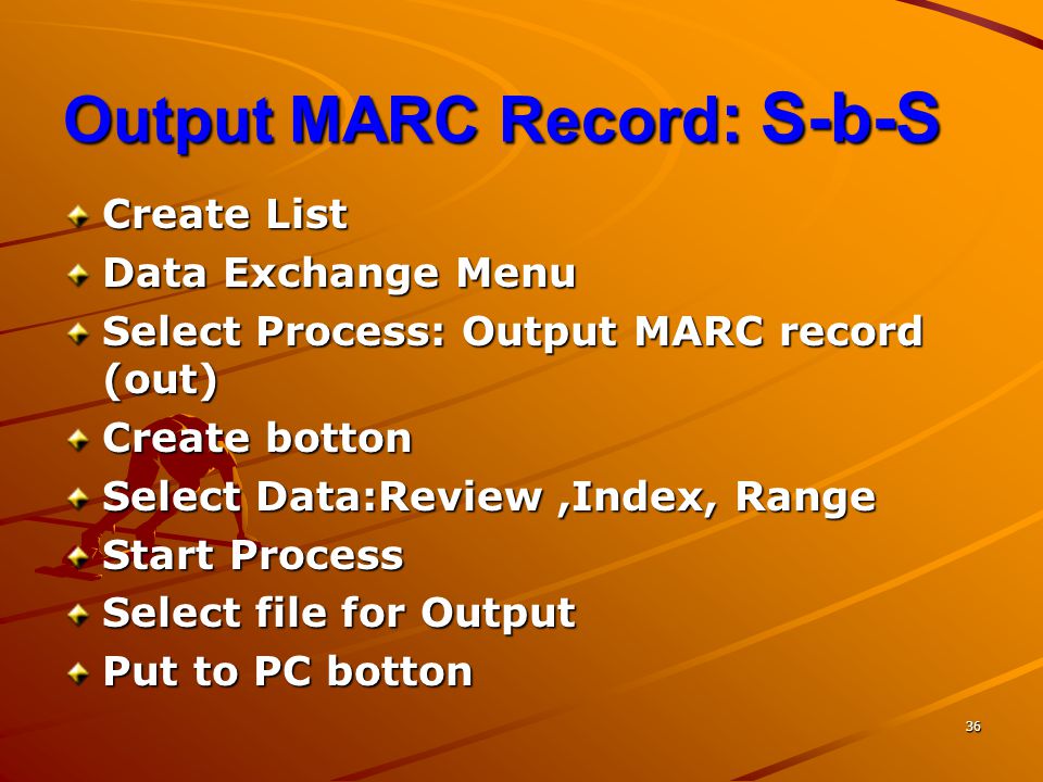 Output MARC Record: S-b-S