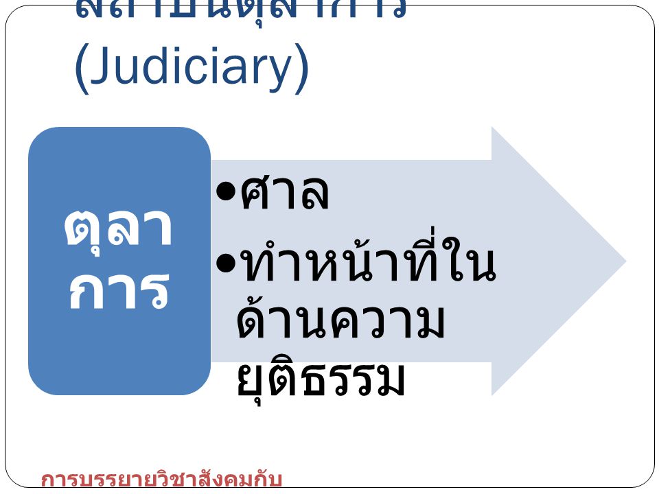 สถาบันตุลาการ (Judiciary)