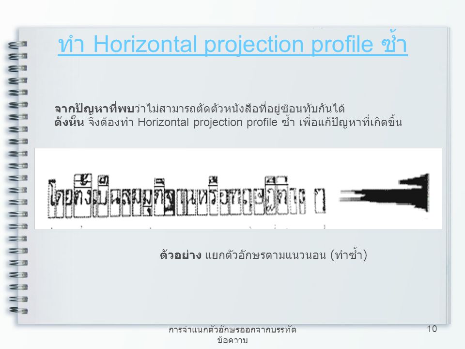 ทำ Horizontal projection profile ซ้ำ