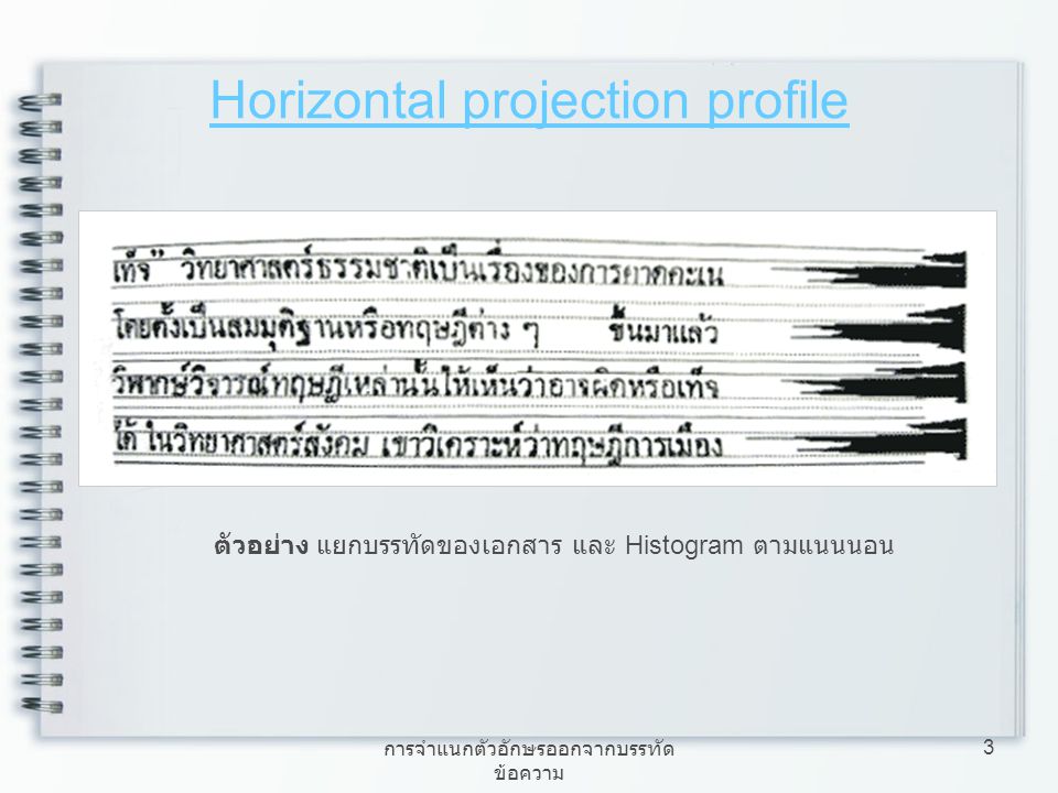 Horizontal projection profile