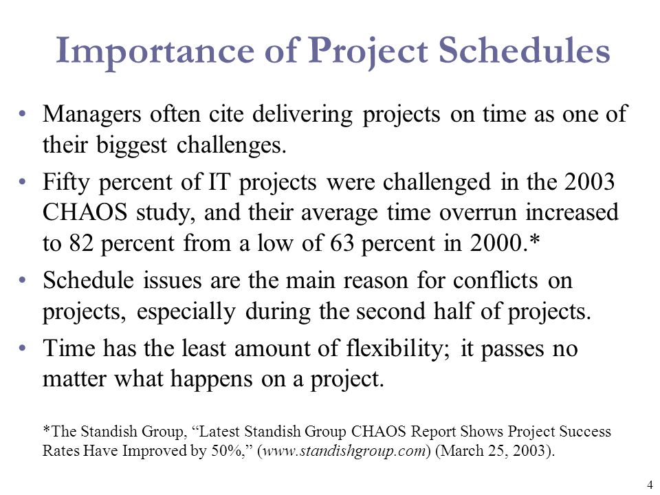 Importance of Project Schedules