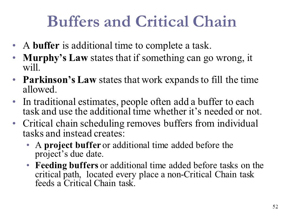 Buffers and Critical Chain