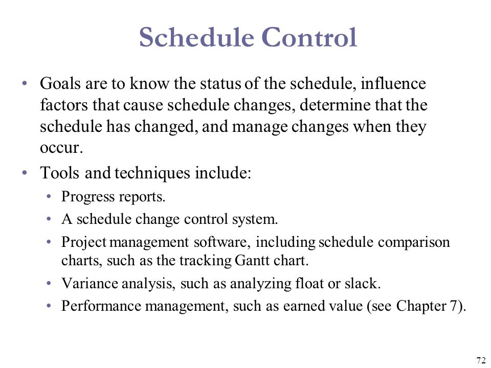 Schedule Control