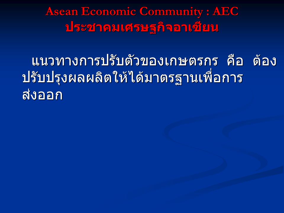 Asean Economic Community : AEC ประชาคมเศรษฐกิจอาเซียน