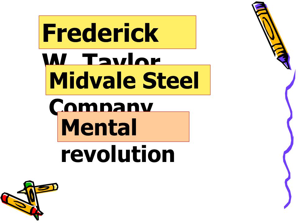 Frederick W. Taylor Midvale Steel Company Mental revolution