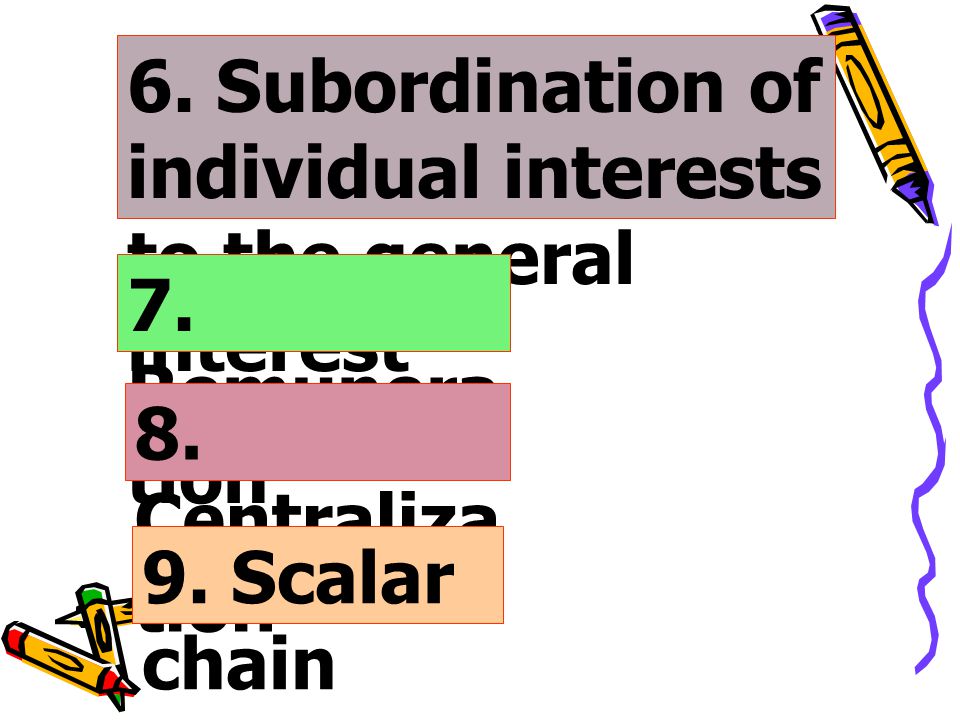 6. Subordination of individual interests to the general interest