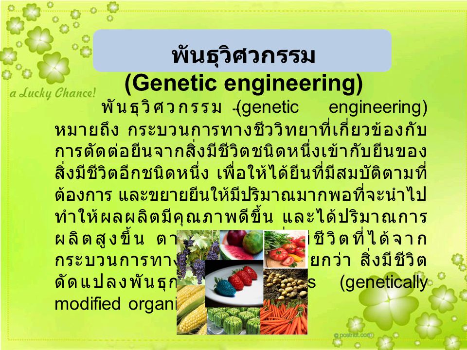 พันธุวิศวกรรม (Genetic engineering)