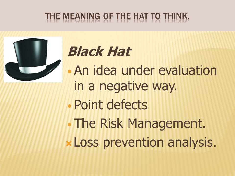 The meaning of the hat to think.