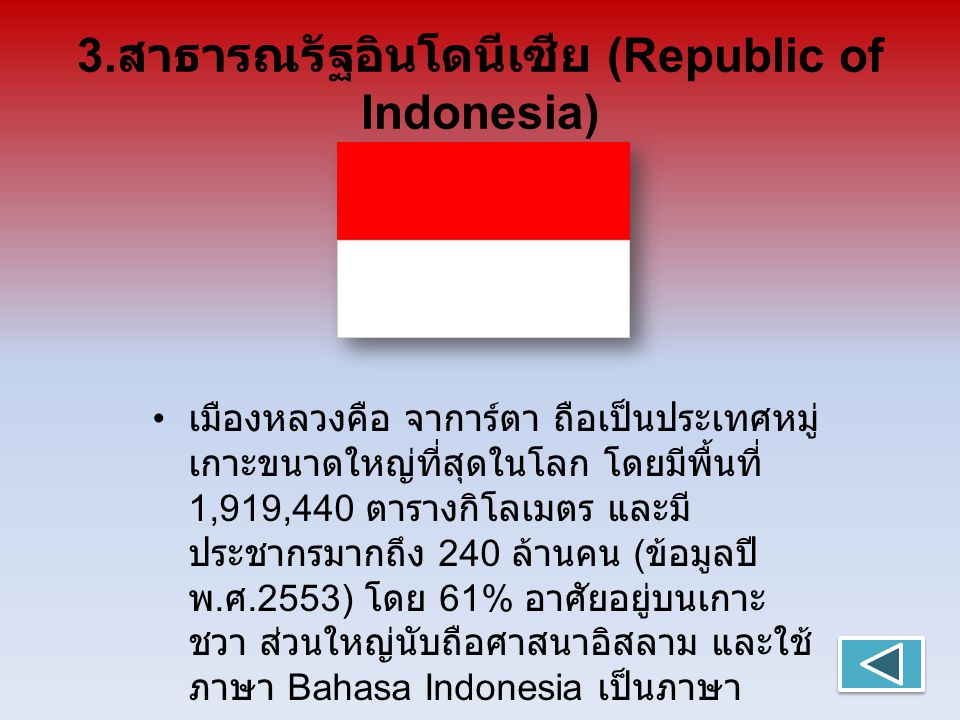 3.สาธารณรัฐอินโดนีเซีย (Republic of Indonesia)