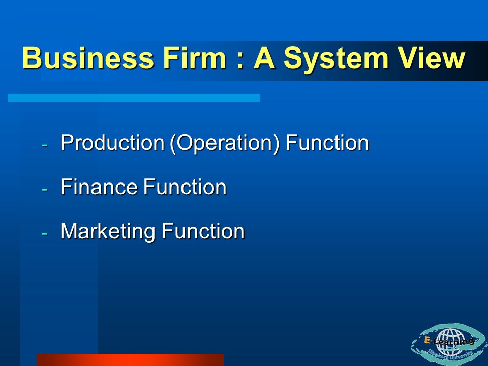 Business Firm : A System View