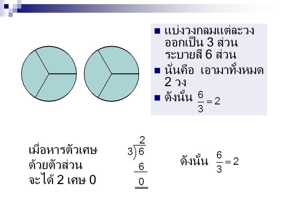 แบ่งวงกลมแต่ละวงออกเป็น 3 ส่วน ระบายสี 6 ส่วน