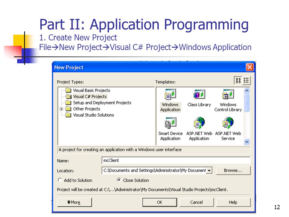 Part II: Application Programming 1