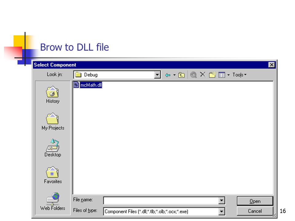 Brow to DLL file