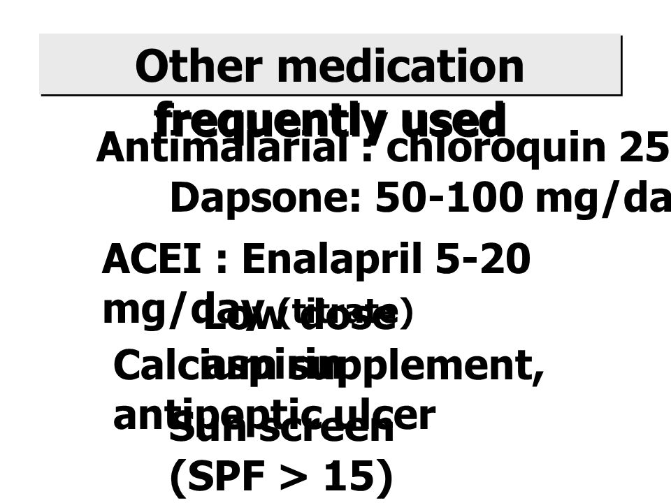 Other medication frequently used