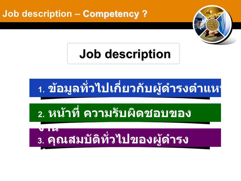 Job description Job description – Competency