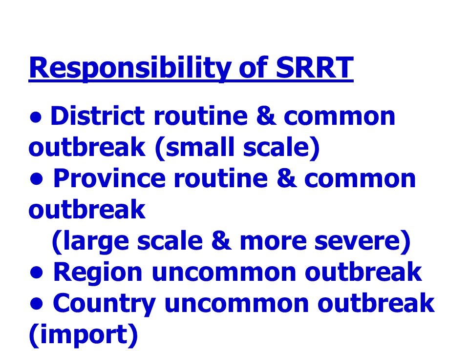 Responsibility of SRRT