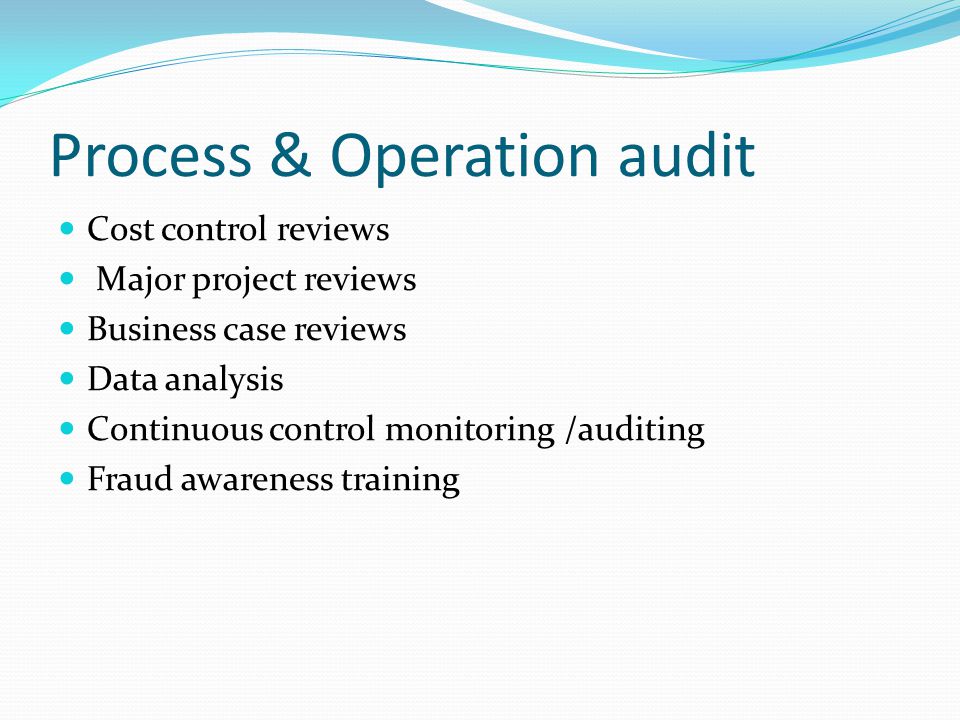 Process & Operation audit