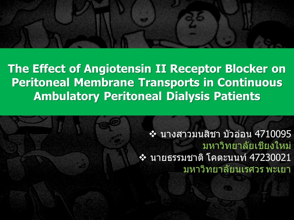 The Effect of Angiotensin II Receptor Blocker on Peritoneal Membrane Transports in Continuous Ambulatory Peritoneal Dialysis Patients