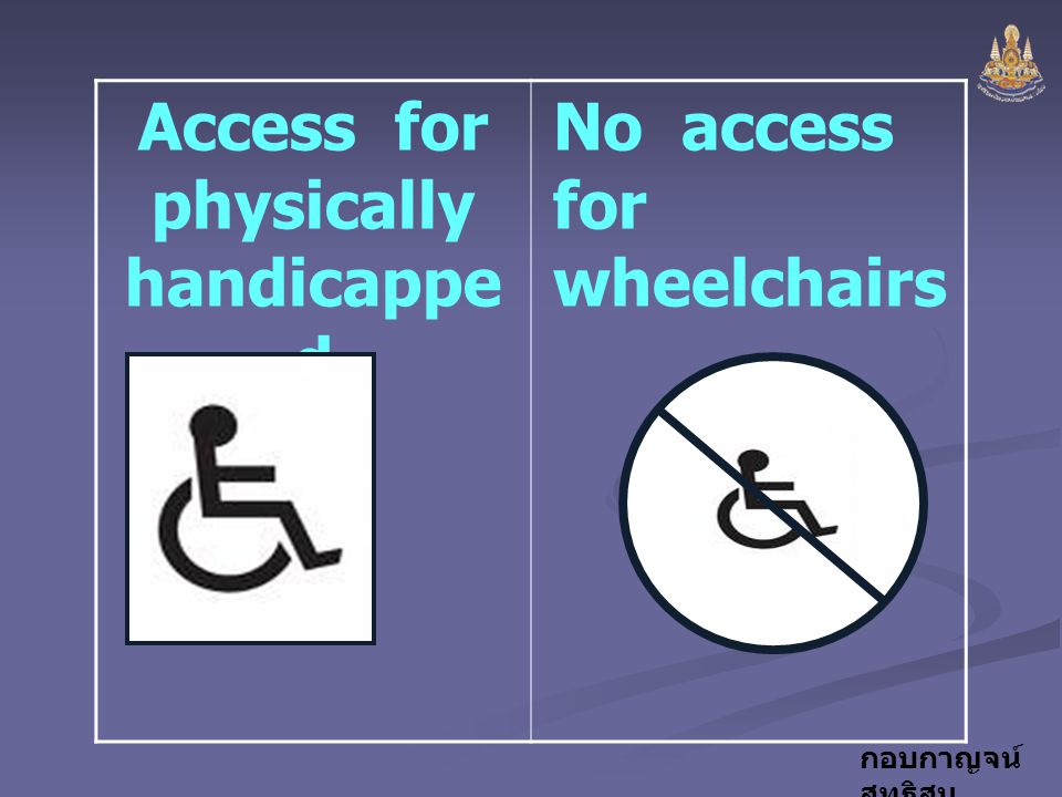 Access for physically handicapped
