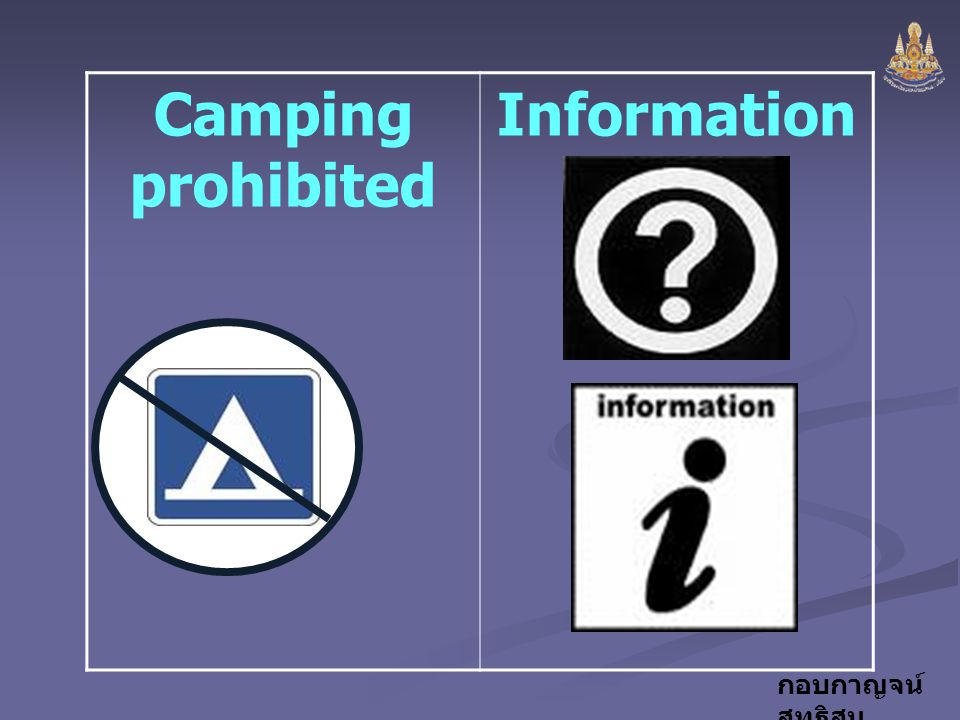 Camping prohibited Information