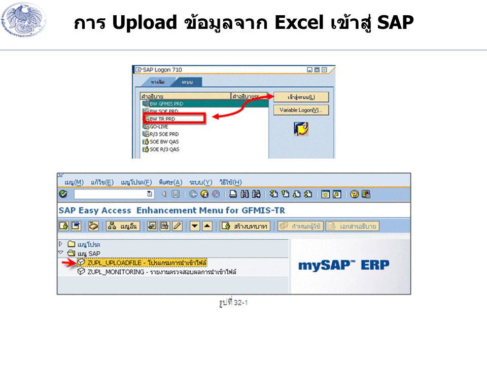 การ Upload ข้อมูลจาก Excel เข้าสู่ SAP