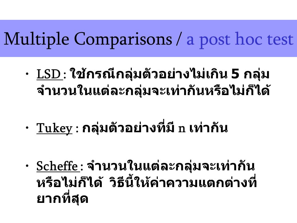 Multiple Comparisons / a post hoc test
