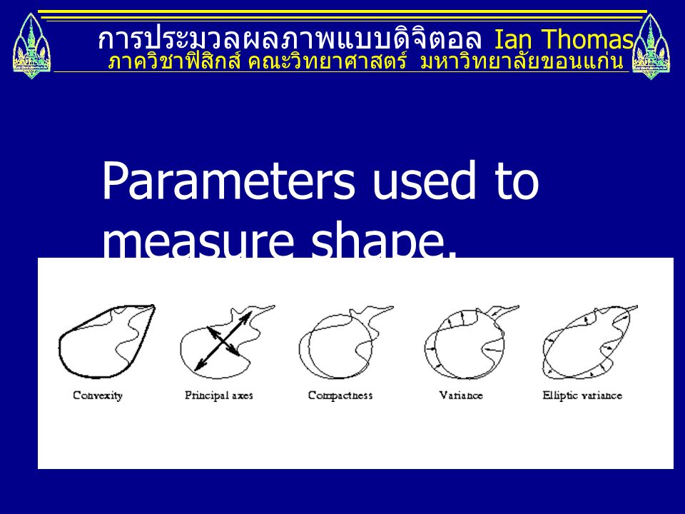 Parameters used to measure shape.