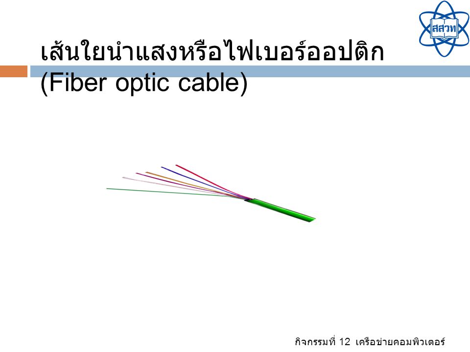 เส้นใยนำแสงหรือไฟเบอร์ออปติก (Fiber optic cable)