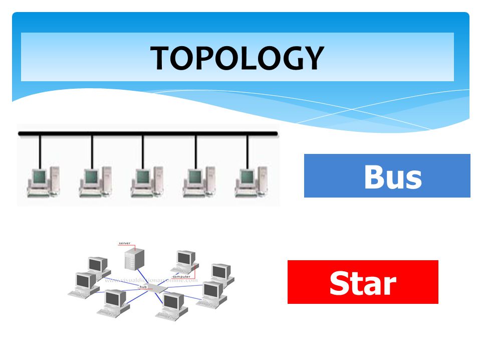 TOPOLOGY Bus topology Star topology