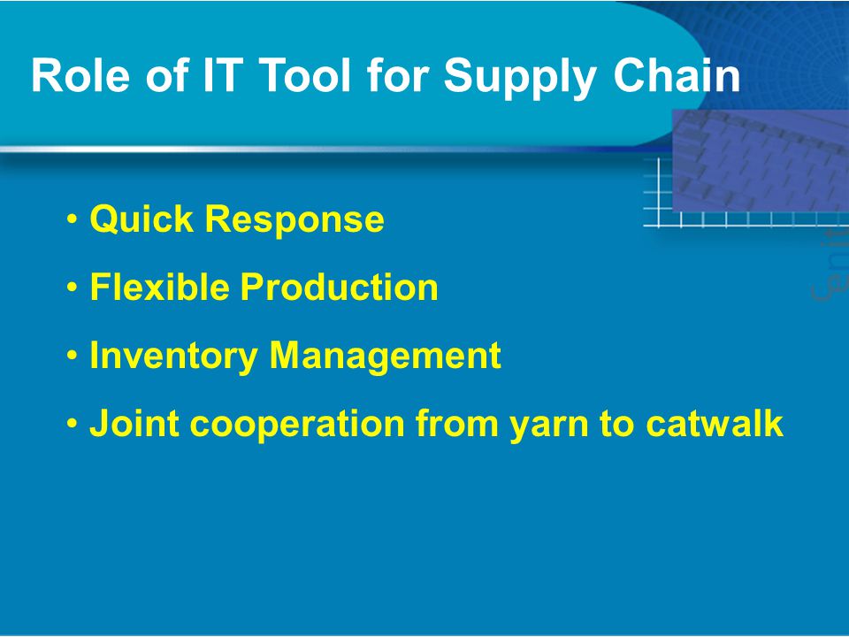 Role of IT Tool for Supply Chain