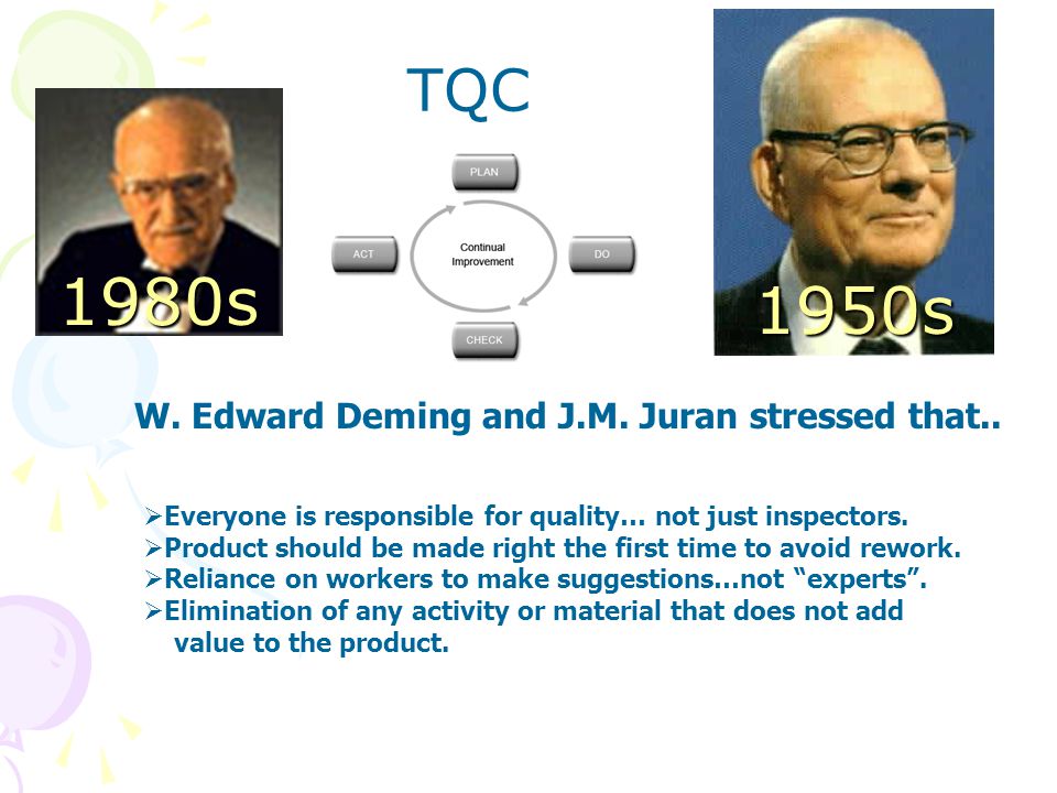W. Edward Deming and J.M. Juran stressed that..