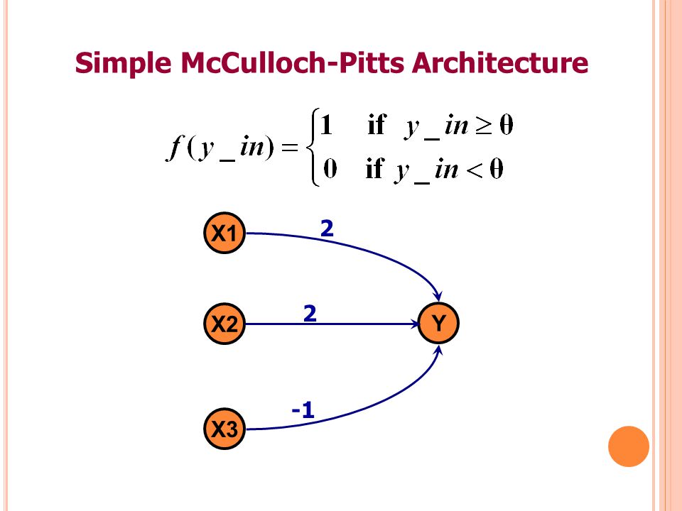 Simple McCulloch-Pitts Architecture
