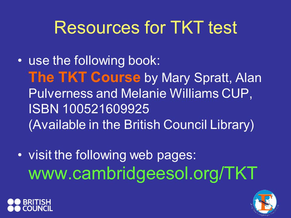 Resources for TKT test