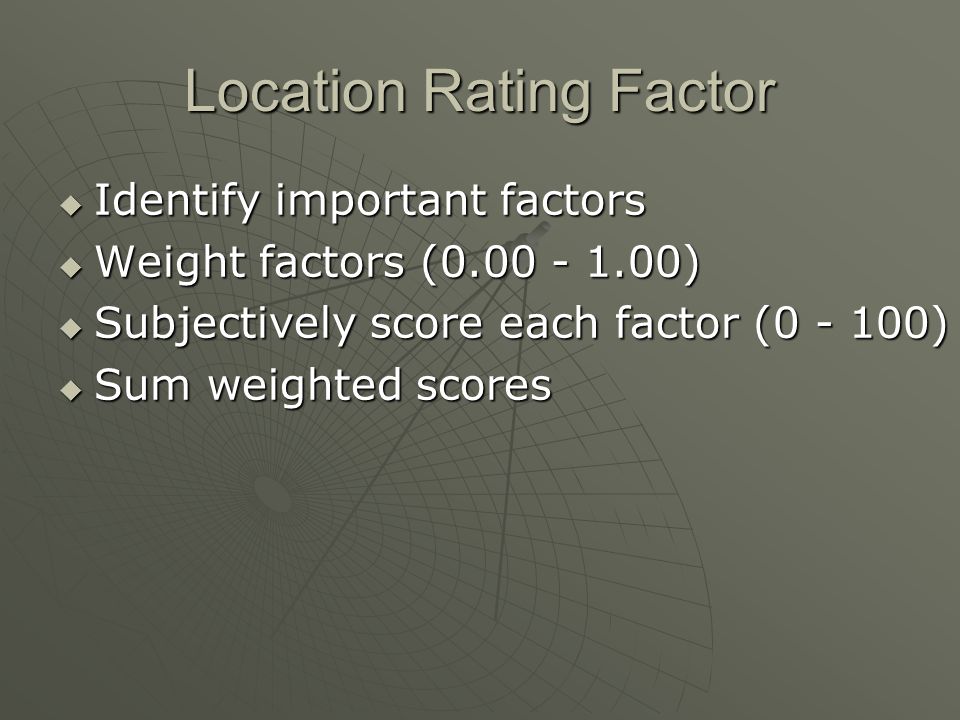 Location Rating Factor