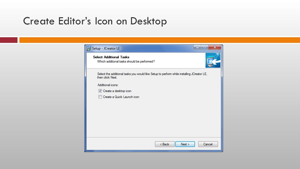 Create Editor’s Icon on Desktop
