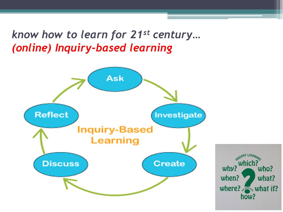 know how to learn for 21st century… (online) Inquiry-based learning