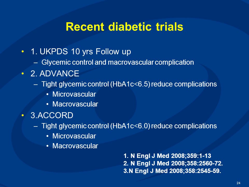Recent diabetic trials