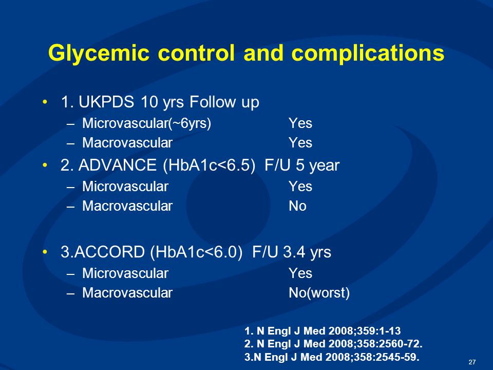 Glycemic control and complications