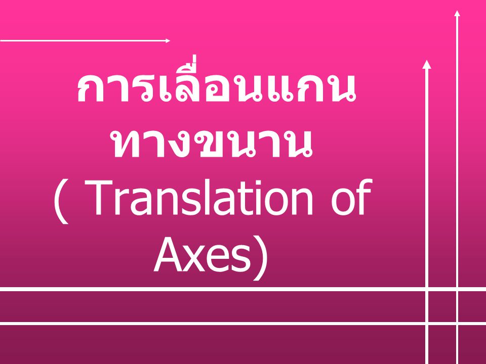 การเลื่อนแกนทางขนาน ( Translation of Axes)