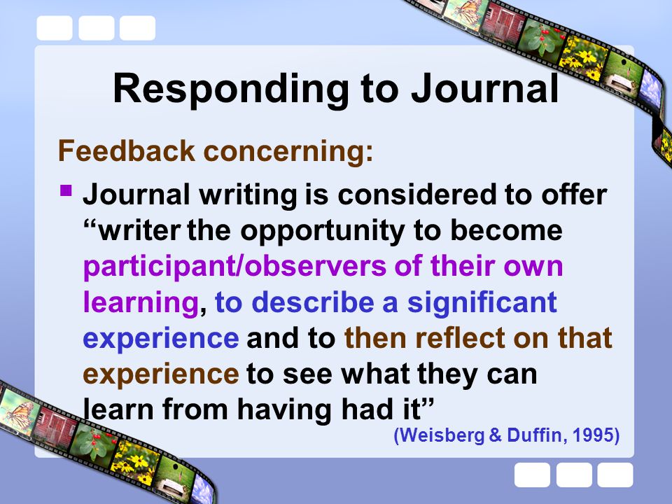 Responding to Journal Feedback concerning: