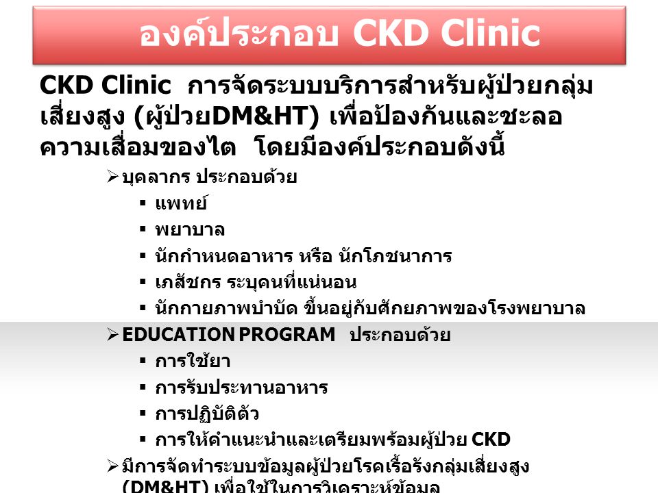 องค์ประกอบ CKD Clinic